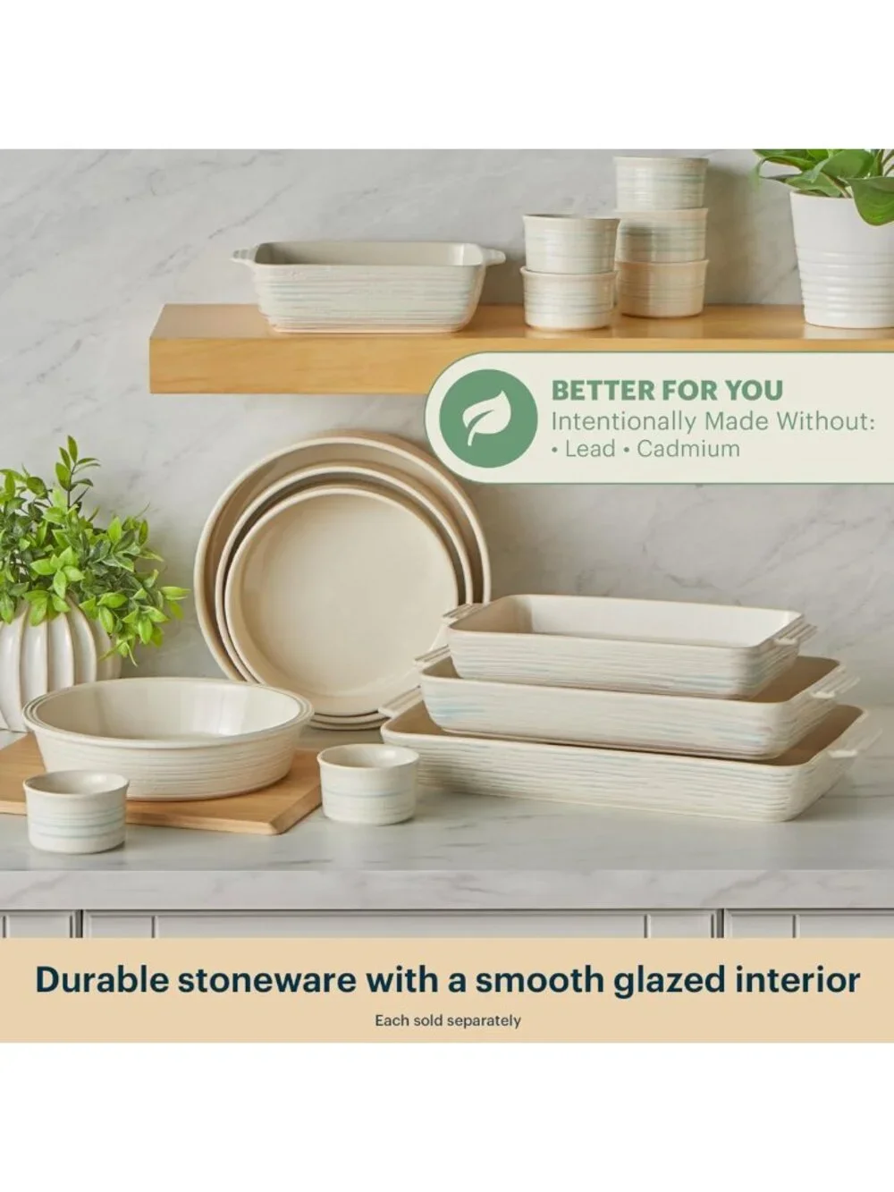 2QT Rectangular Ceramic Baking Dish with Handles - Versatile Casserole Dish